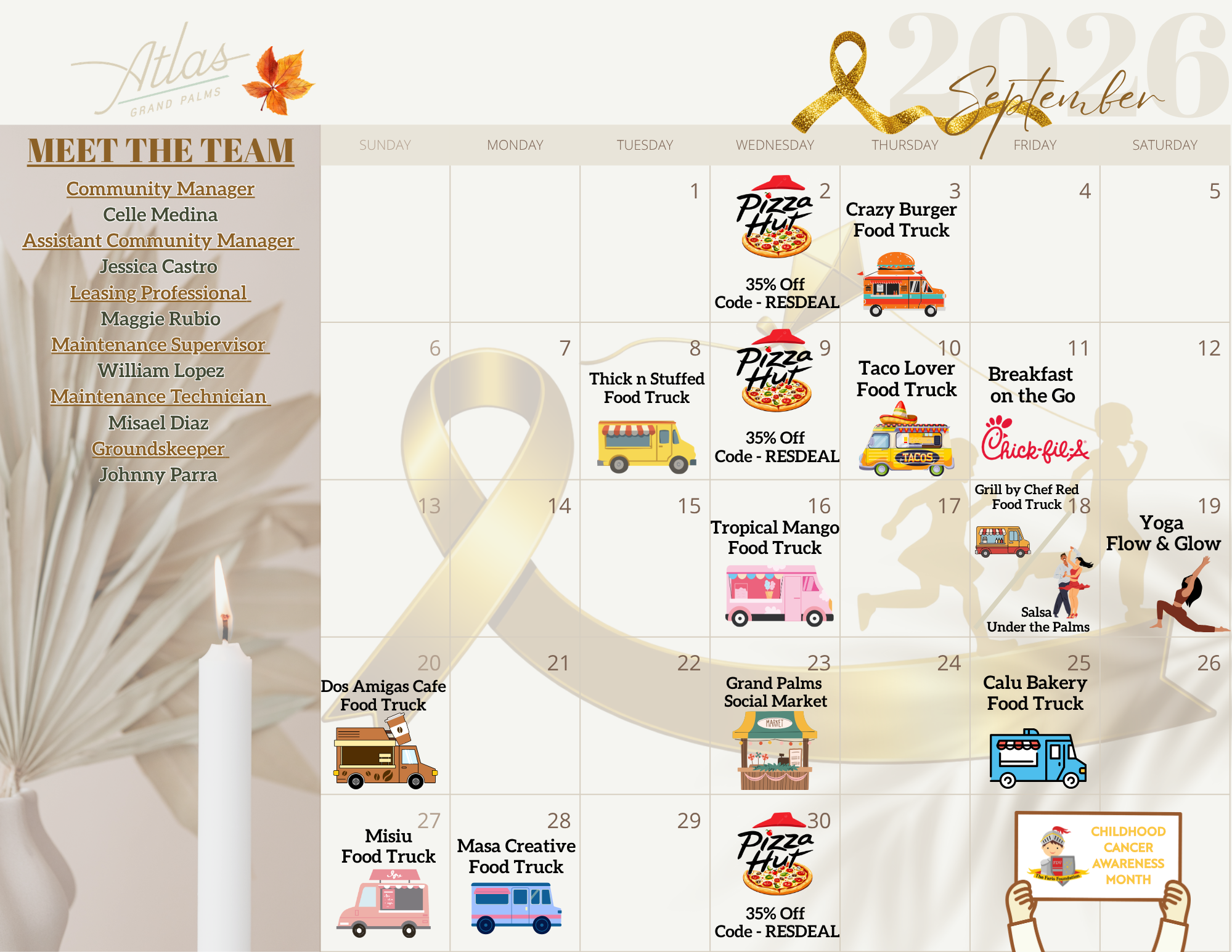 Atlas Grand Palms |September Event Calendar