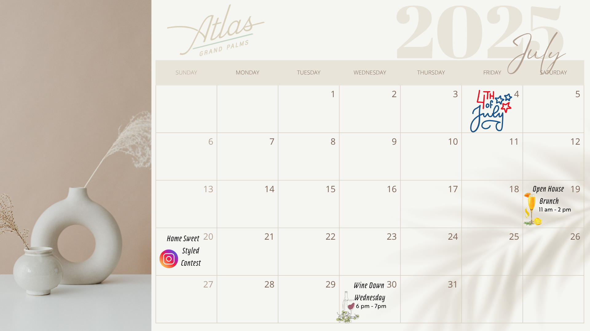 July Event Calendar