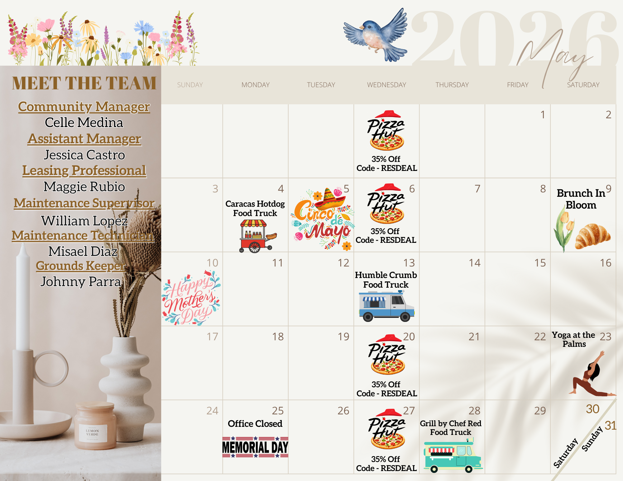Atlas Grand Palms |May Event Calendar