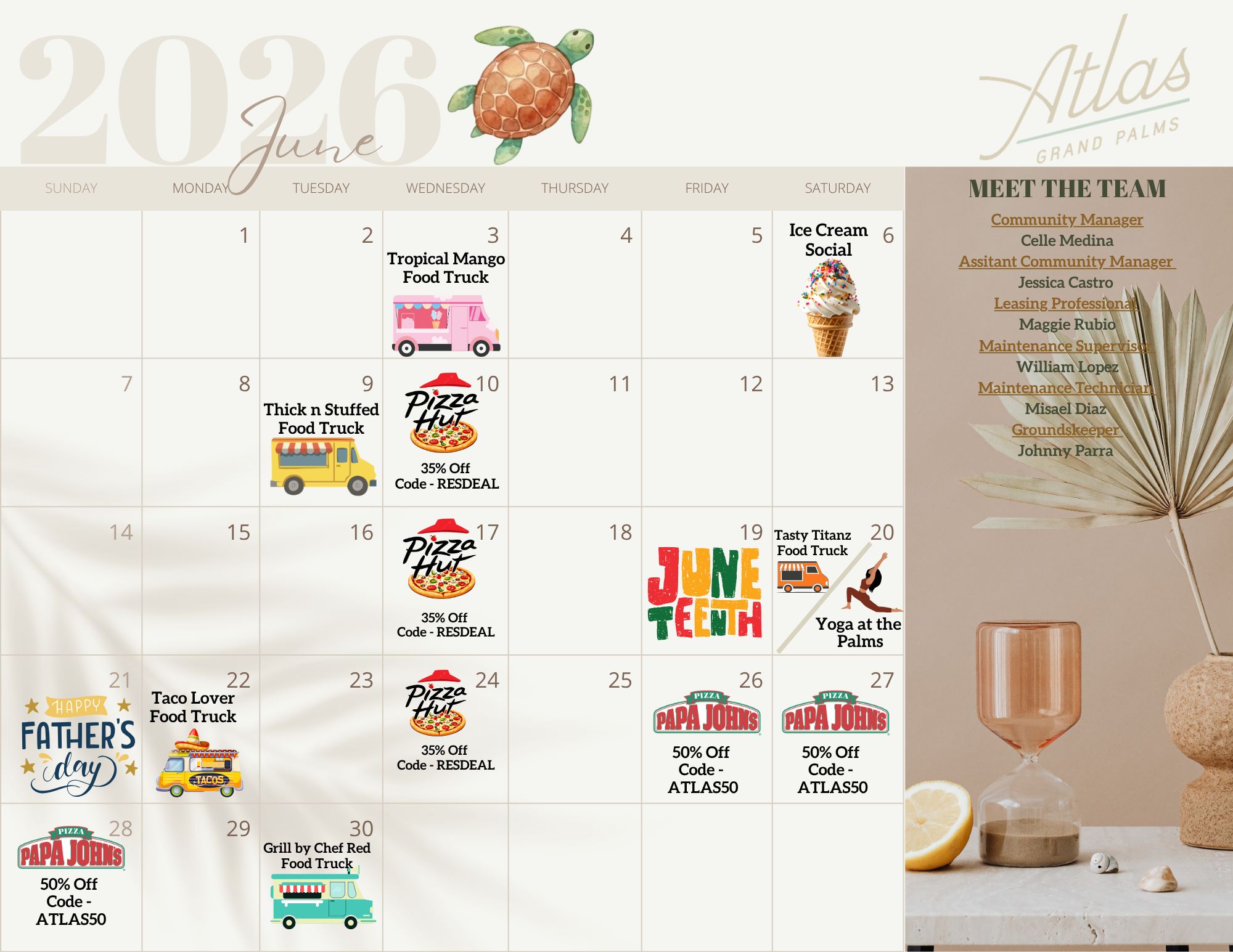 Atlas Grand Palms |June Event Calendar